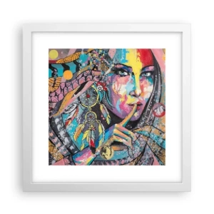 Poster în ramă albă - Taci până când înțelegi - 30x30 cm