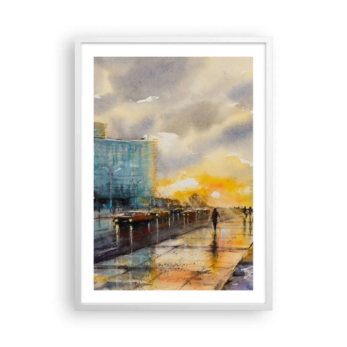 Poster în ramă albă - Viața pe țărm - 50x70 cm