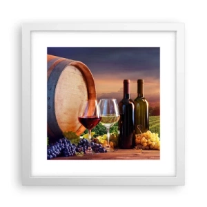 Poster în ramă albă - Aici viața are un gust - 30x30 cm