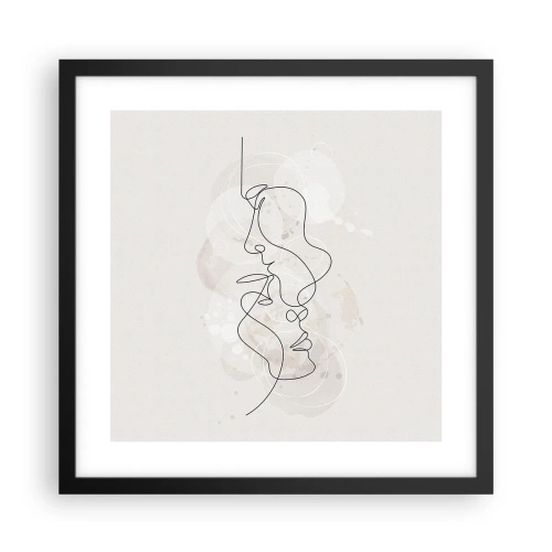 Poster în ramă neagră - Încurcați într-o îmbrățișare - 40x40 cm