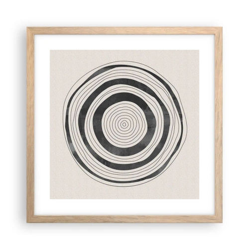 Poster în ramă de stejar deschis - Centrul cel mai important - 40x40 cm