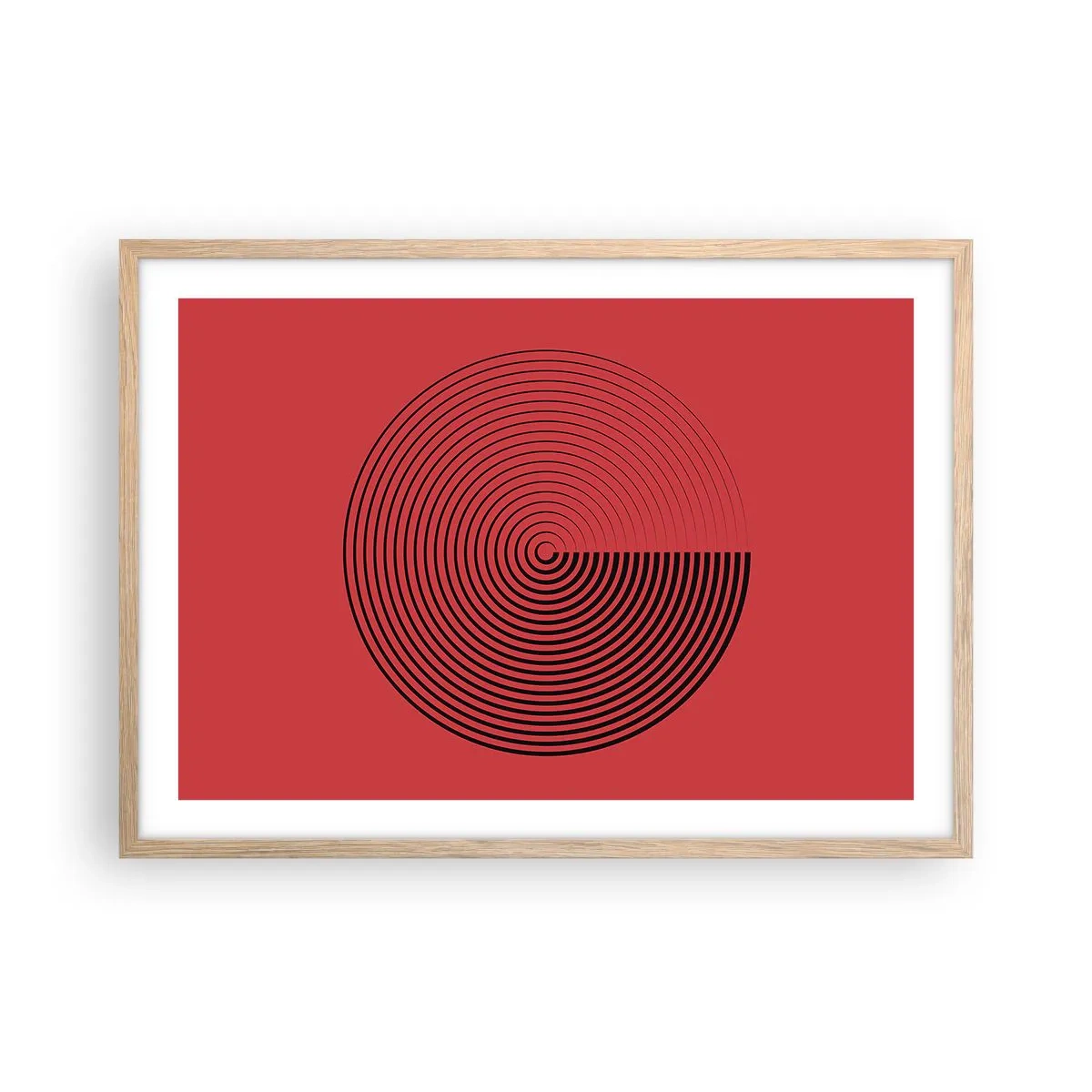 Poster în ramă de stejar deschis - Mișcare circulară - 70x50 cm