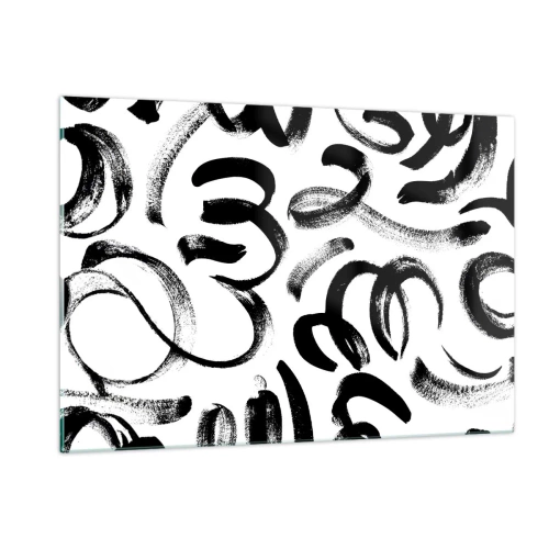 Tablou pe sticlă - Negru pe alb - 120x80 cm