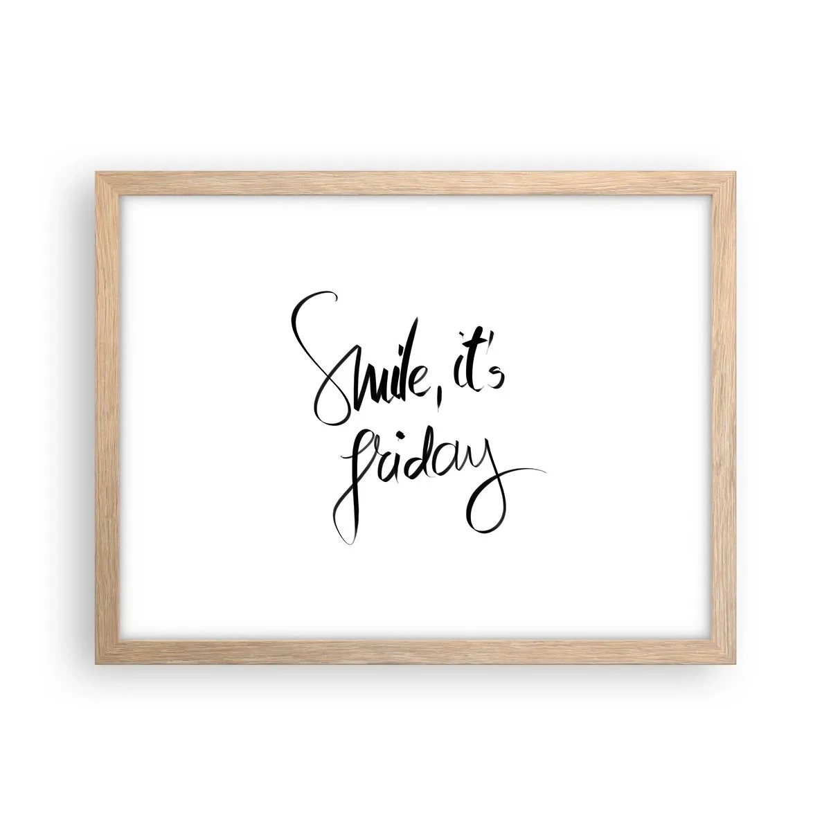 Poster în ramă de stejar deschis - Bucurie adevărată - 40x30 cm