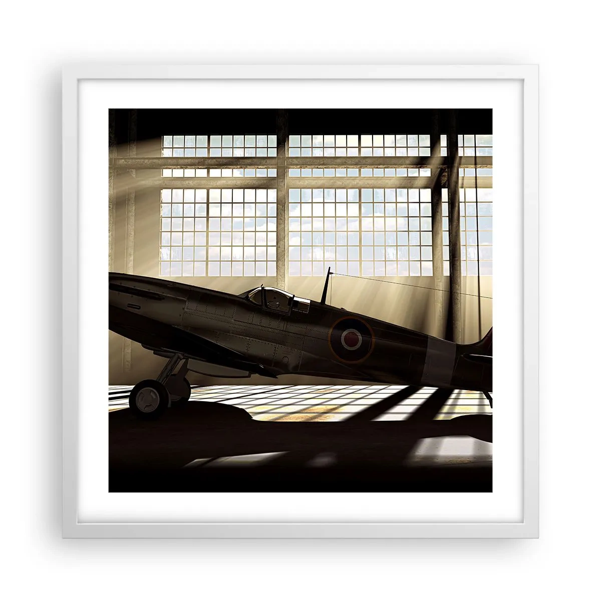 Poster în ramă albă - Odihna războinicului - 50x50 cm