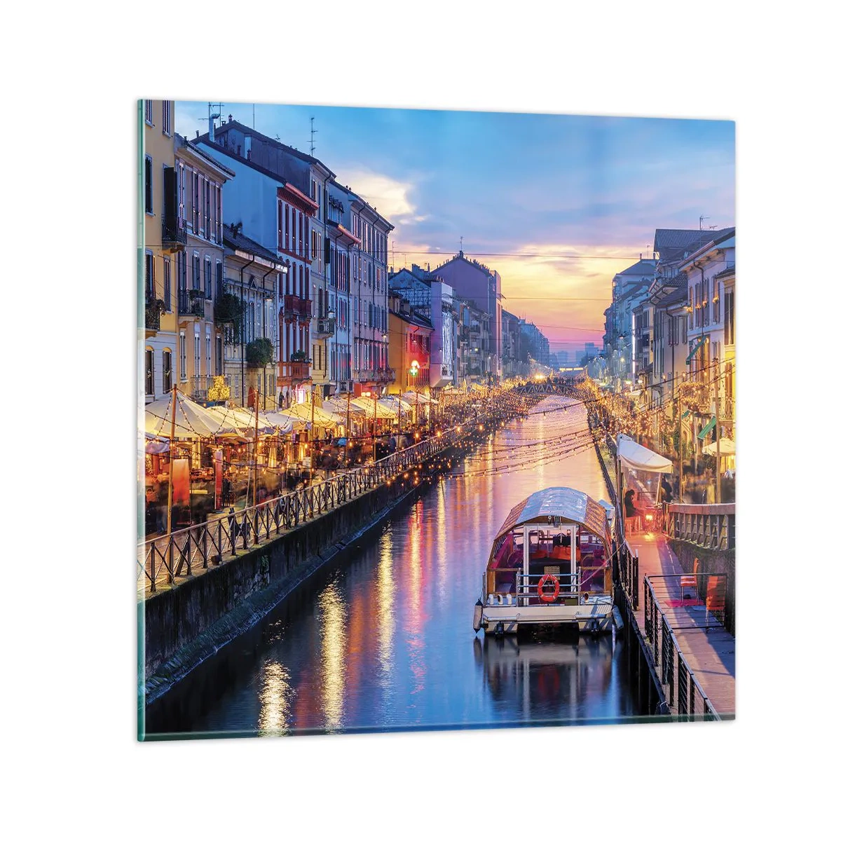 Tablou pe sticlă - O seară de lumină și distracție - 50x50 cm