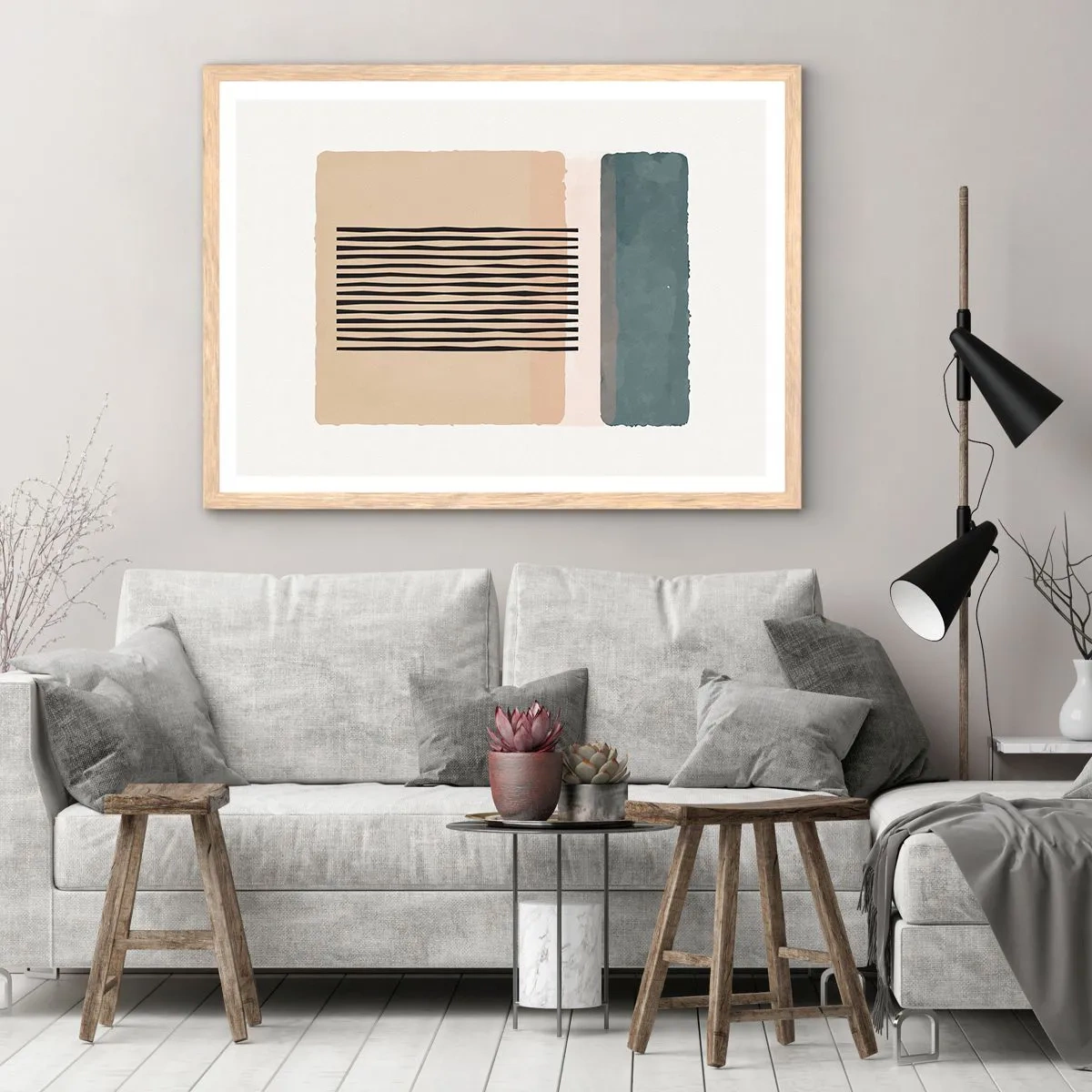 Poster în ramă de stejar deschis - Totul este în regulă - 50x40 cm