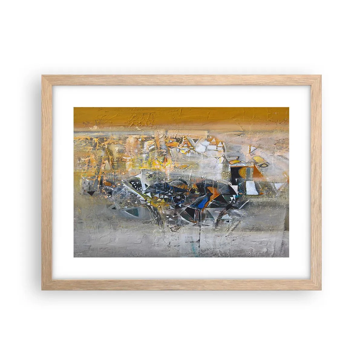 Poster în ramă de stejar deschis - Totul va fi bine - 40x30 cm