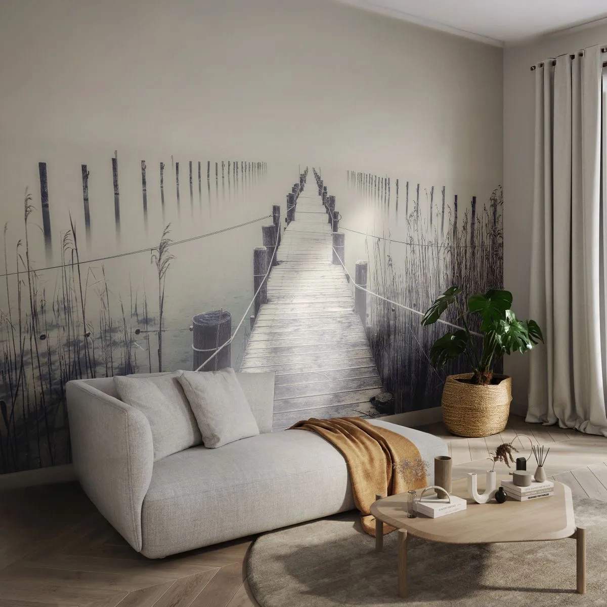 Tapet Standard Eco - Scufundă-te în pace - Pod, Lac, Tăcere - 150x105 cm