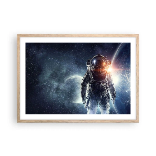 Poster în ramă de stejar deschis - Aventură spațială - 70x50 cm