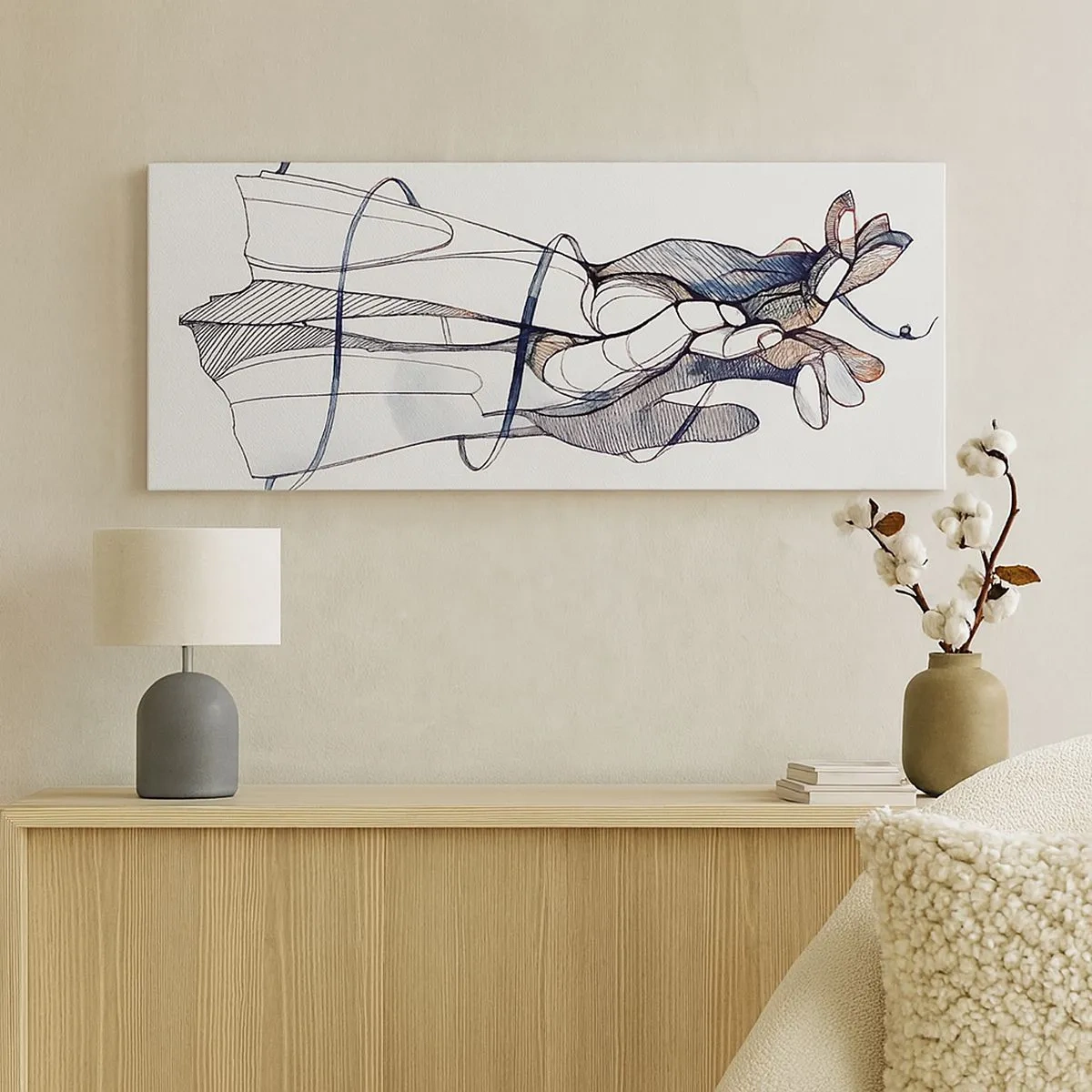 Tablou pe pânză - Un studiu al atingerii - 100x40 cm