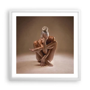 Poster în ramă albă - Unitatea trupului și a spiritului - 50x50 cm