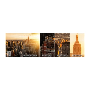Mostră tapet autocolant Deluxe Sticker - Crescând la soare - Oraș, New York, Arhitectură - 100x30 cm