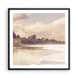 Poster în ramă neagră - Mângâind valurile - 60x60 cm