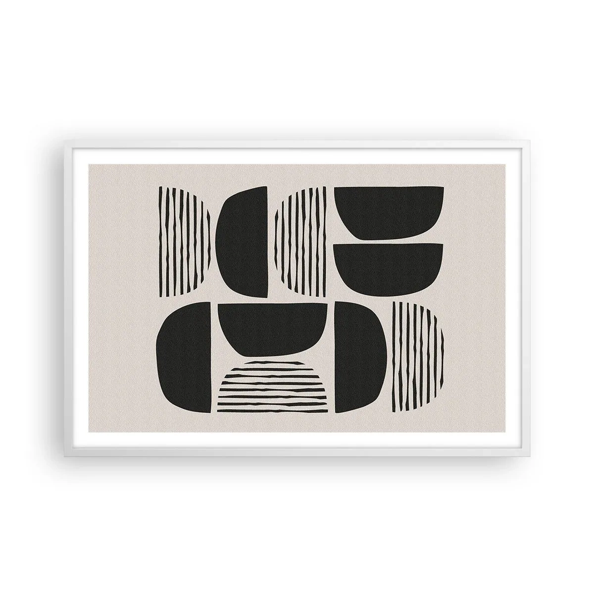 Poster în ramă albă - Jumătăți necomplete - 91x61 cm