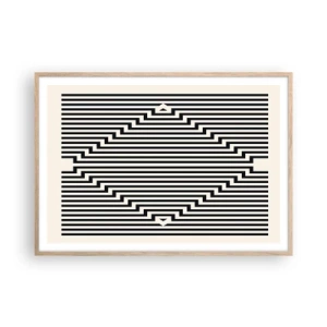 Poster în ramă de stejar deschis - Iluzie geometrică - 100x70 cm