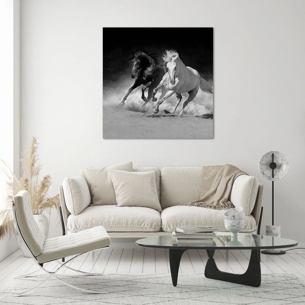 Tablou pe sticlă - Galopul libertății - 50x50 cm