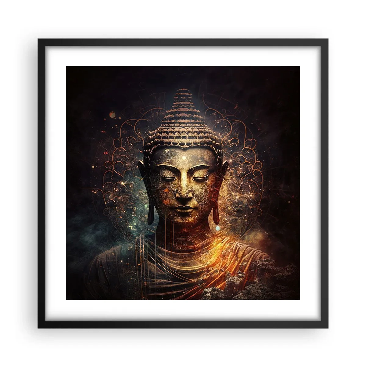 Poster în ramă neagră - Echilibru spiritual - 50x50 cm
