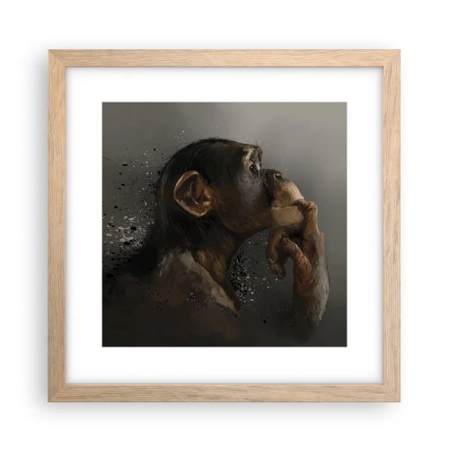 Poster în ramă de stejar deschis - Cu siguranță, gânditorul - 30x30 cm