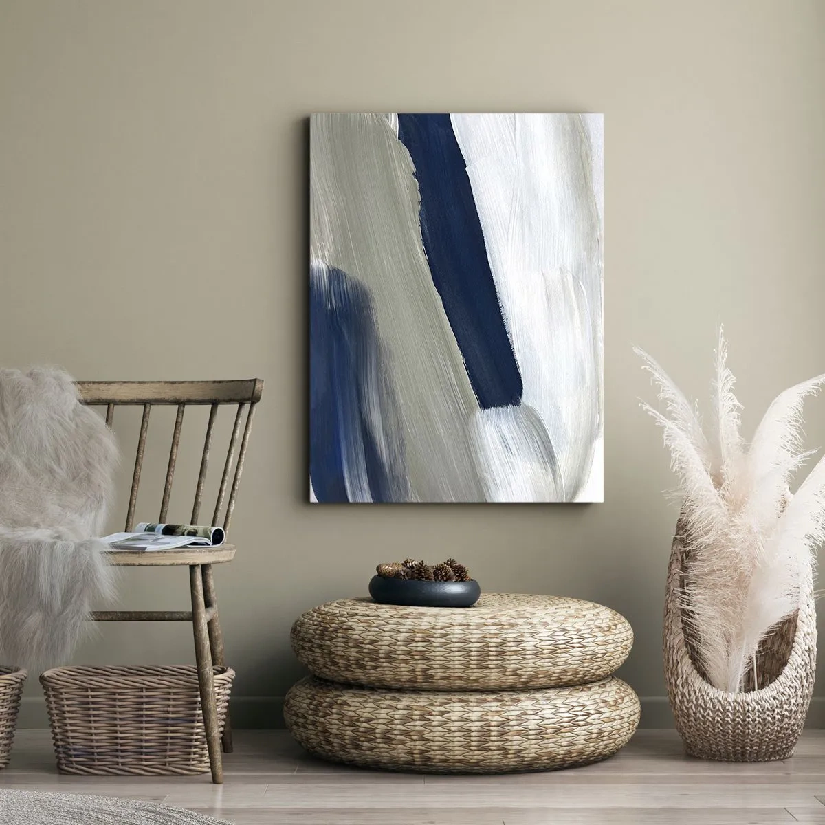 Tablou pe pânză - Întâlnire cu albul - 45x80 cm