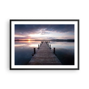 Poster în ramă neagră - Granița tăcută dintre zi și noapte - 70x50 cm