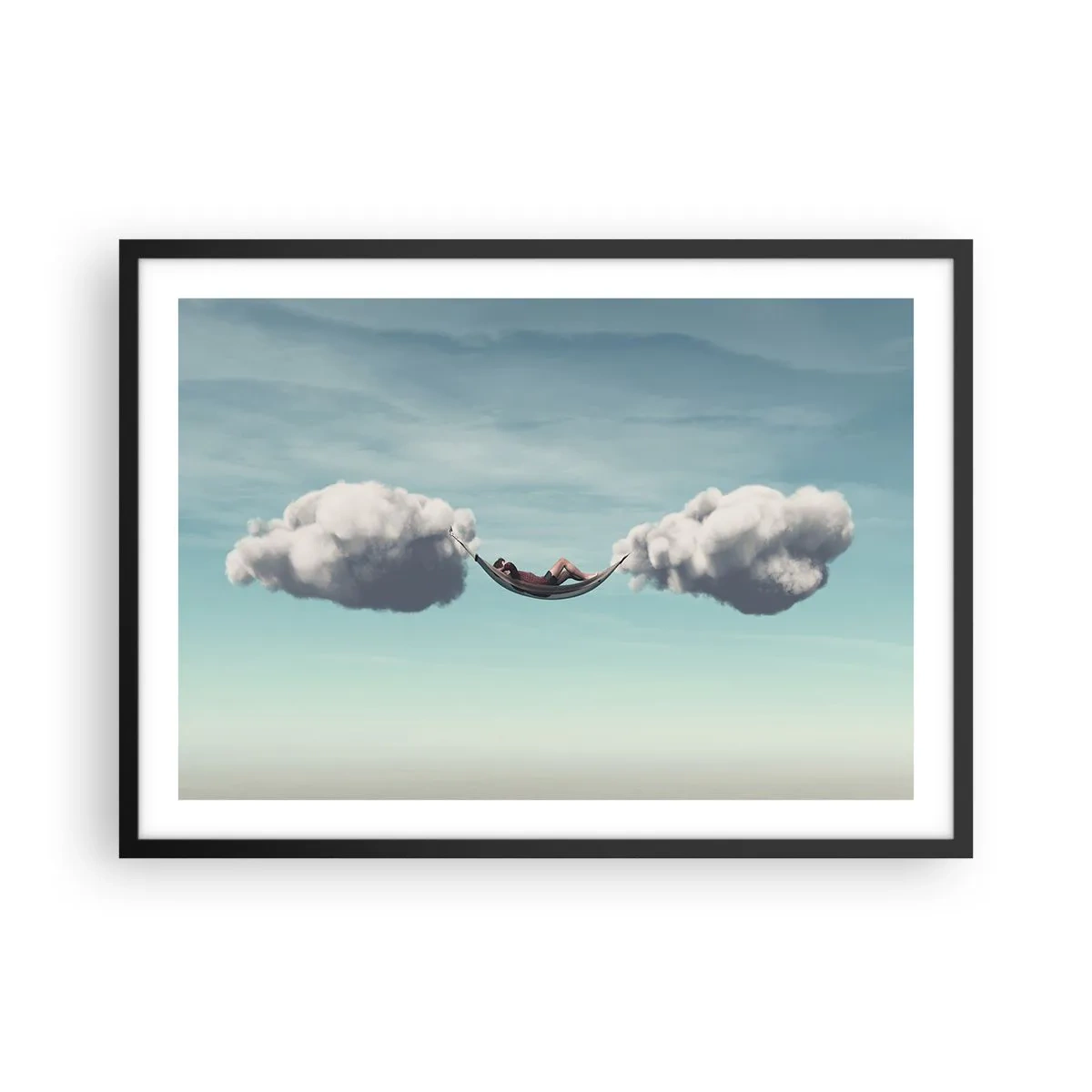 Poster în ramă neagră - Fericirea momentului - 70x50 cm
