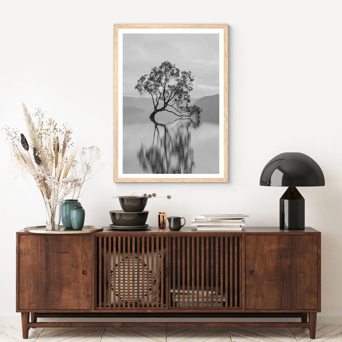 Poster în ramă de stejar deschis - Există o țară - 70x100 cm