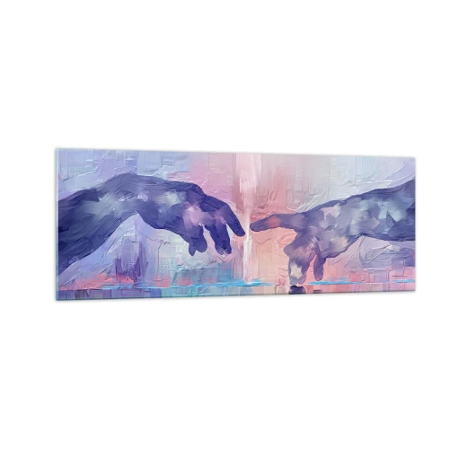 Tablou pe sticlă - Scânteia divină a vieții - 140x50 cm