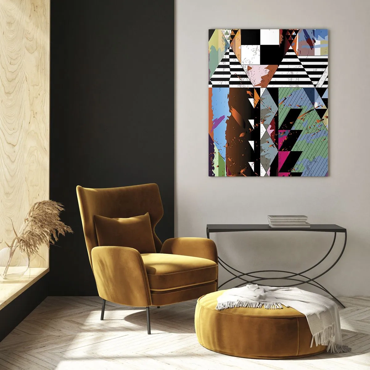 Tablou pe sticlă - Geometric și organic - 70x100 cm