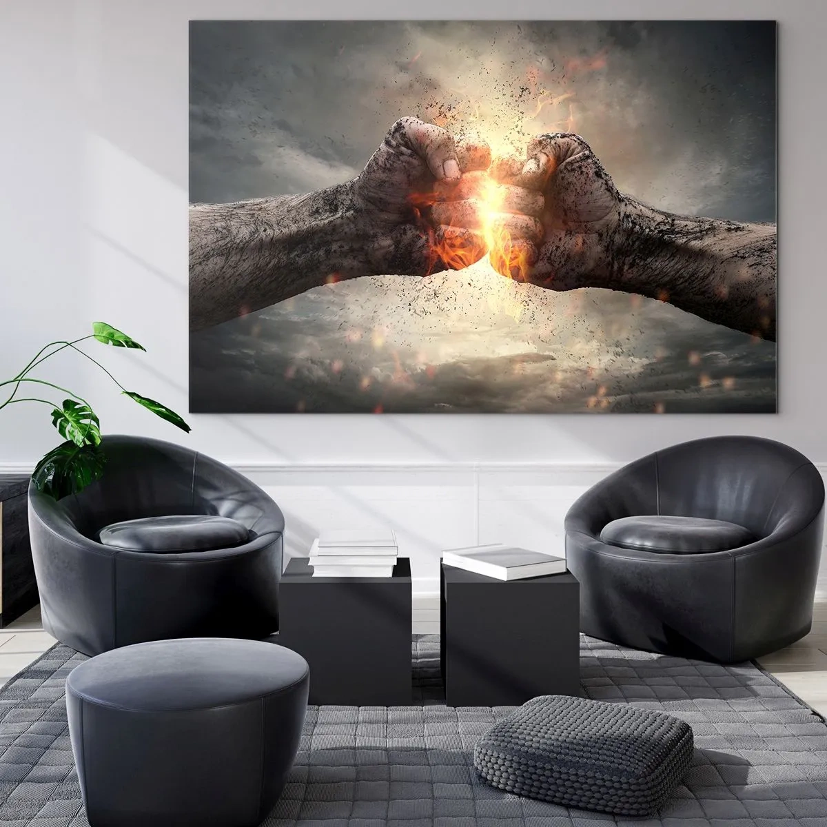 Tablou pe sticlă - Ridică-te pentru a lupta - 120x80 cm