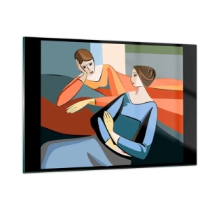 Tablou pe sticlă - Un moment de confidențe - 120x80 cm