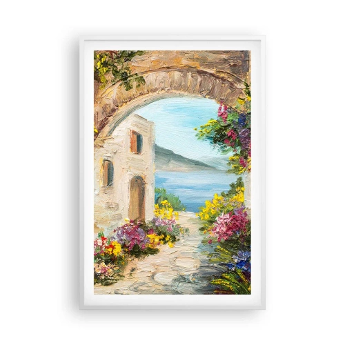 Poster în ramă albă - Farmecul peisajului de coastă - 61x91 cm