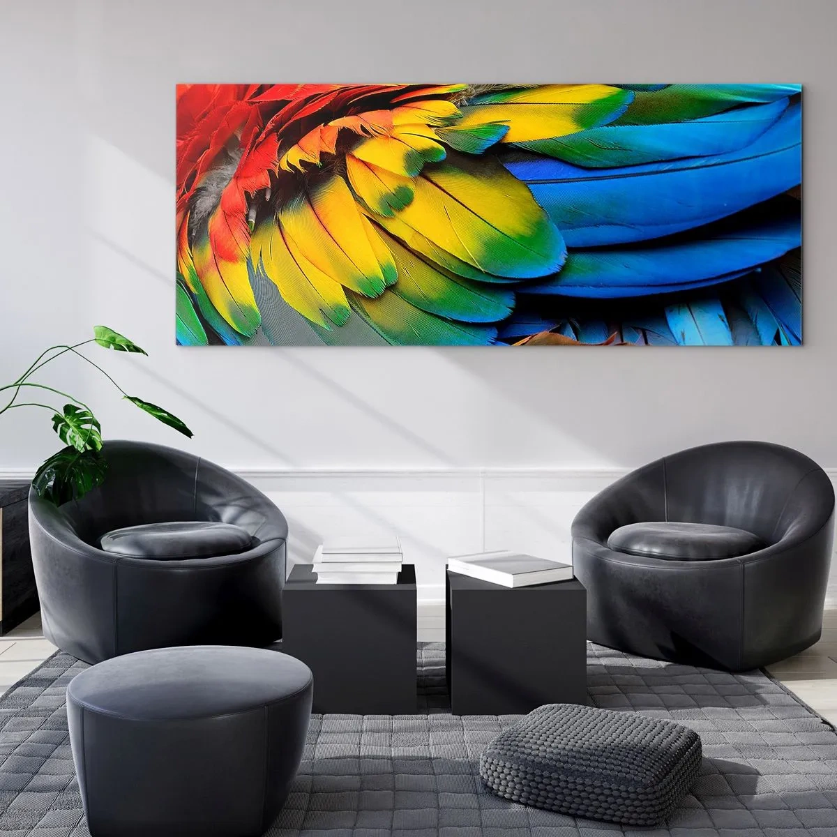 Tablou pe sticlă - Pasăre de paradis - 90x30 cm