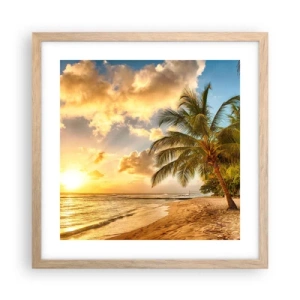 Poster în ramă de stejar deschis - Vară eternă, întotdeauna o vacanță - 40x40 cm