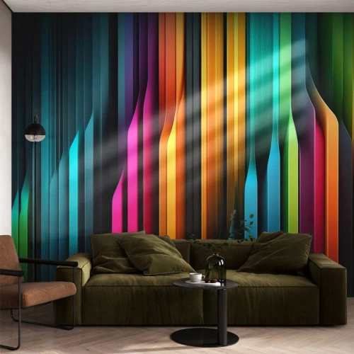 Tapet Premium Sand - Orgă de lumină - Colorat, Linii, Abstracția - 350x256 cm