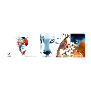 Mostră tapet autocolant Deluxe Sticker - Bot în bot cu noaptea - Abstracția, Animale, Lup - 100x30 cm