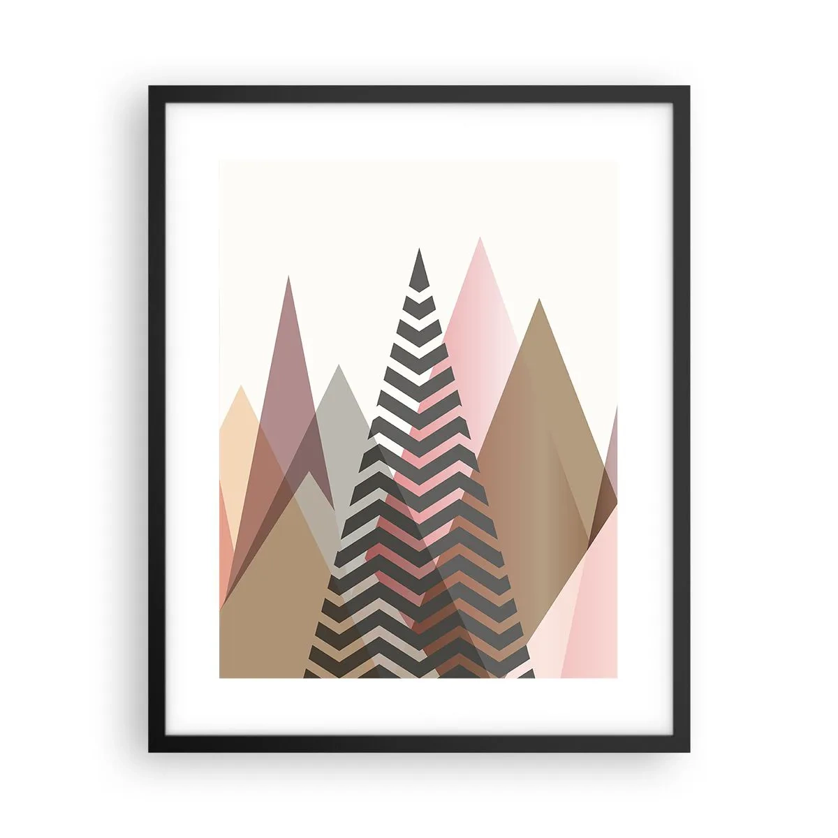 Poster în ramă neagră - Construcție piramidală - 40x50 cm