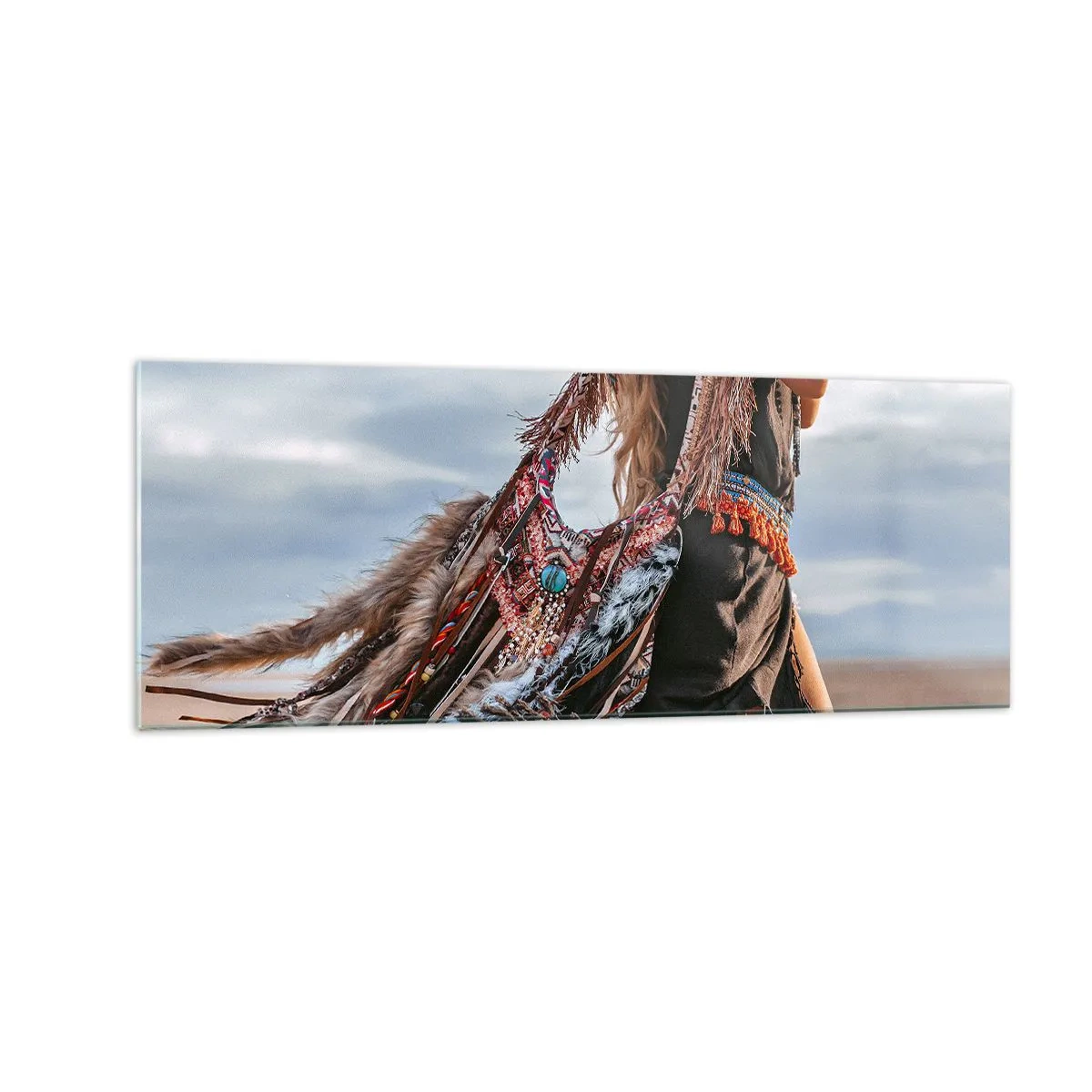 Tablou pe sticlă - Iubita șamanului - 140x50 cm
