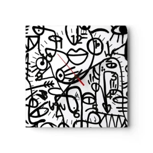 Ceas de perete - Ceas pe sticlă - Chipuri și miraje - 40x40 cm