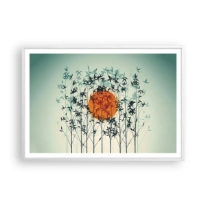 Poster în ramă albă - Soarele japonez - 100x70 cm