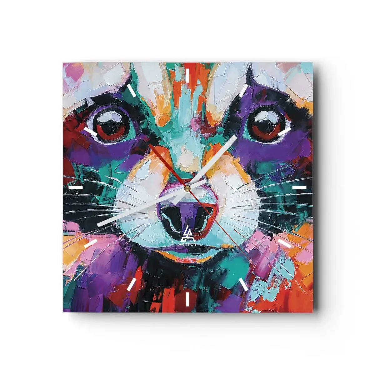 Ceas de perete - Ceas pe sticlă - Doar emoții bune - 40x40 cm