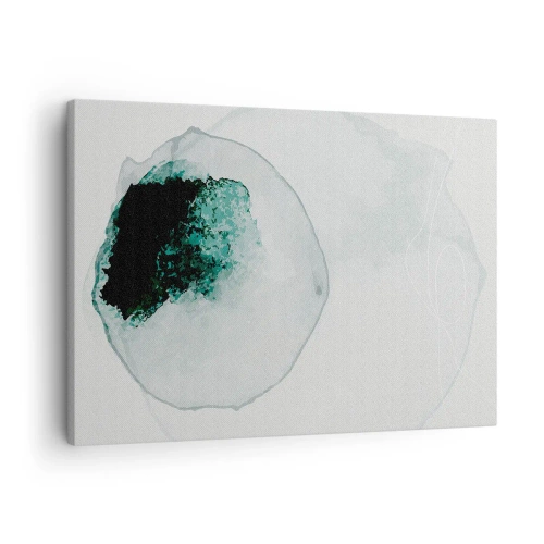 Tablou pe pânză Canvas - Picătură de apă abstractă cu nuanțe de verde și negru - 70x50cm - Într-o picătură de apă - Decorațiune modernă pentru perete pentru living și dormitor ARTTOR