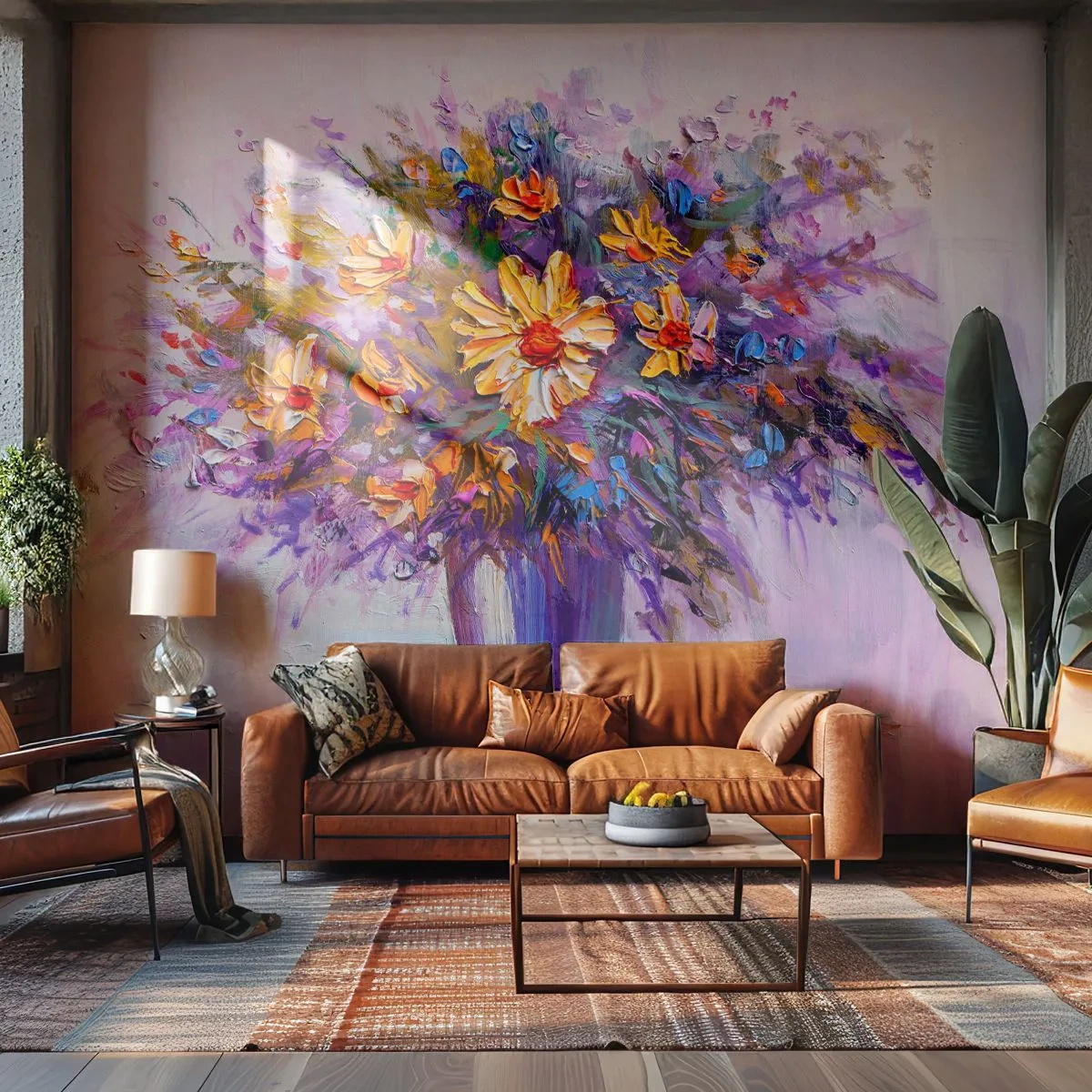 Tapet Autoadeziv Deluxe Sticker - Miroase dulce, arată dulce - Flori într-o vază, Bucată, Buchet de flori - 250x175 cm
