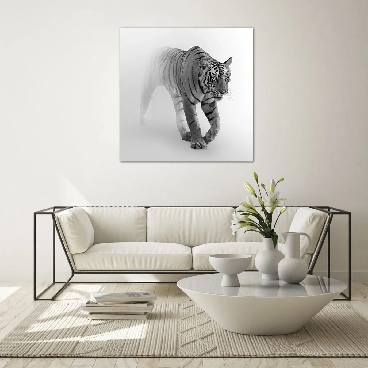 Tablou pe sticlă - De veghe în ceață - 60x60 cm