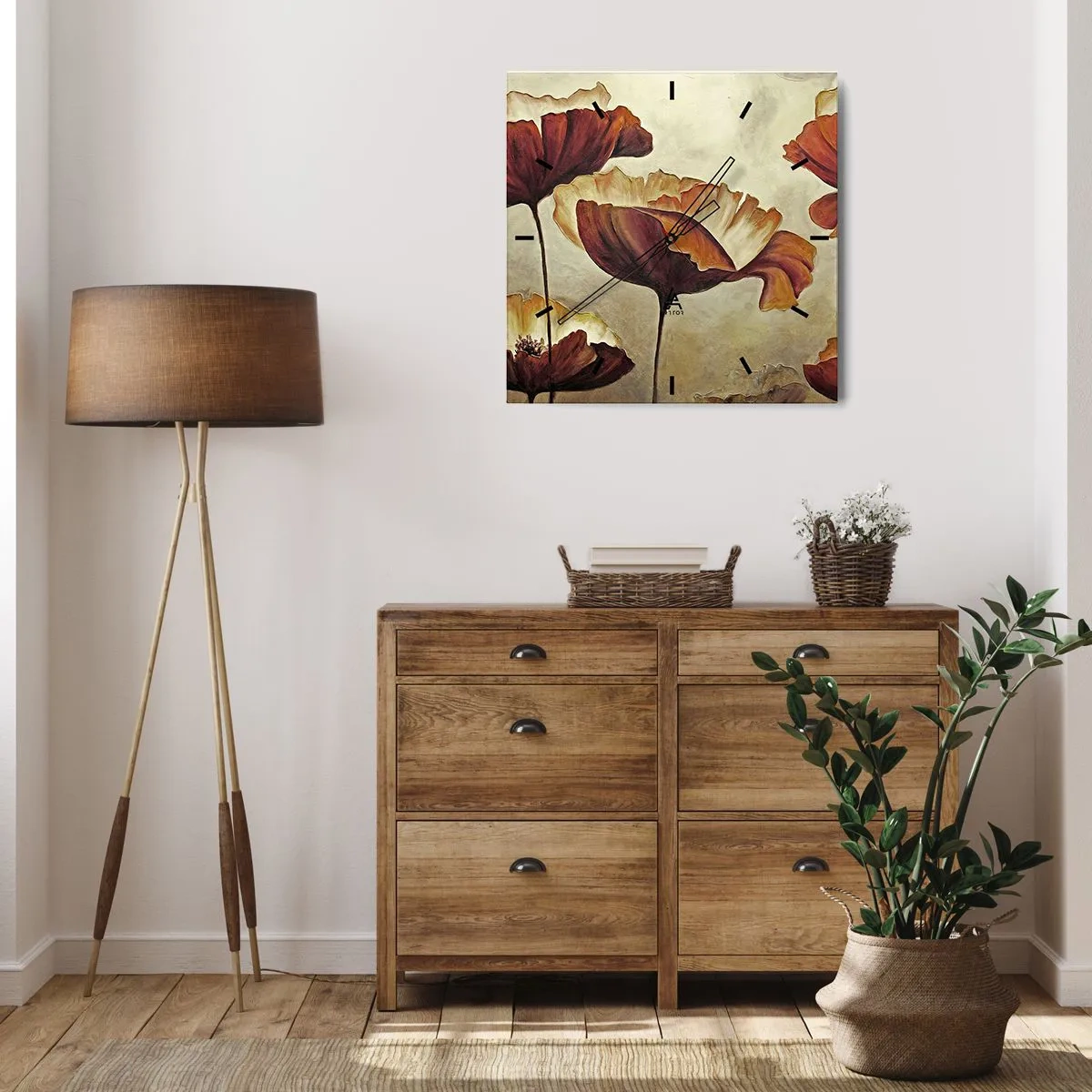 Ceas de perete - Ceas pe sticlă - Lunca - 40x40 cm