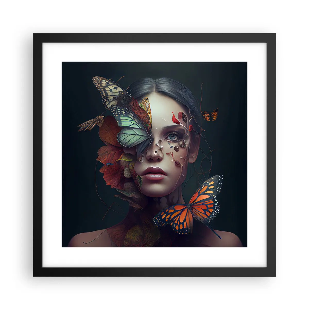 Poster în ramă neagră - Transformare minunată - 40x40 cm