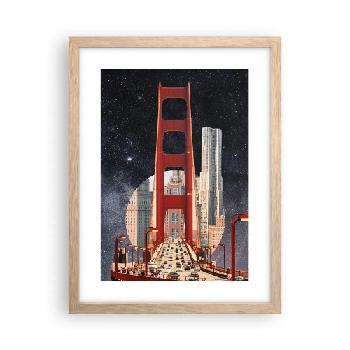 Poster în ramă de stejar deschis - Întotdeauna în centru - 30x40 cm