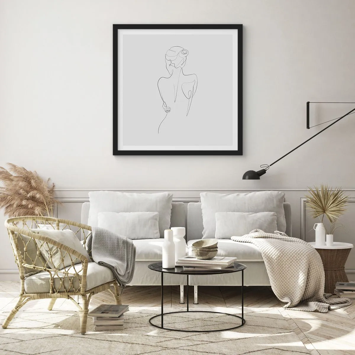 Poster în ramă neagră - Muzica corpului - 60x60 cm