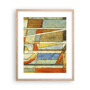 Poster în ramă de stejar deschis - Cubismul în construcție - 40x50 cm