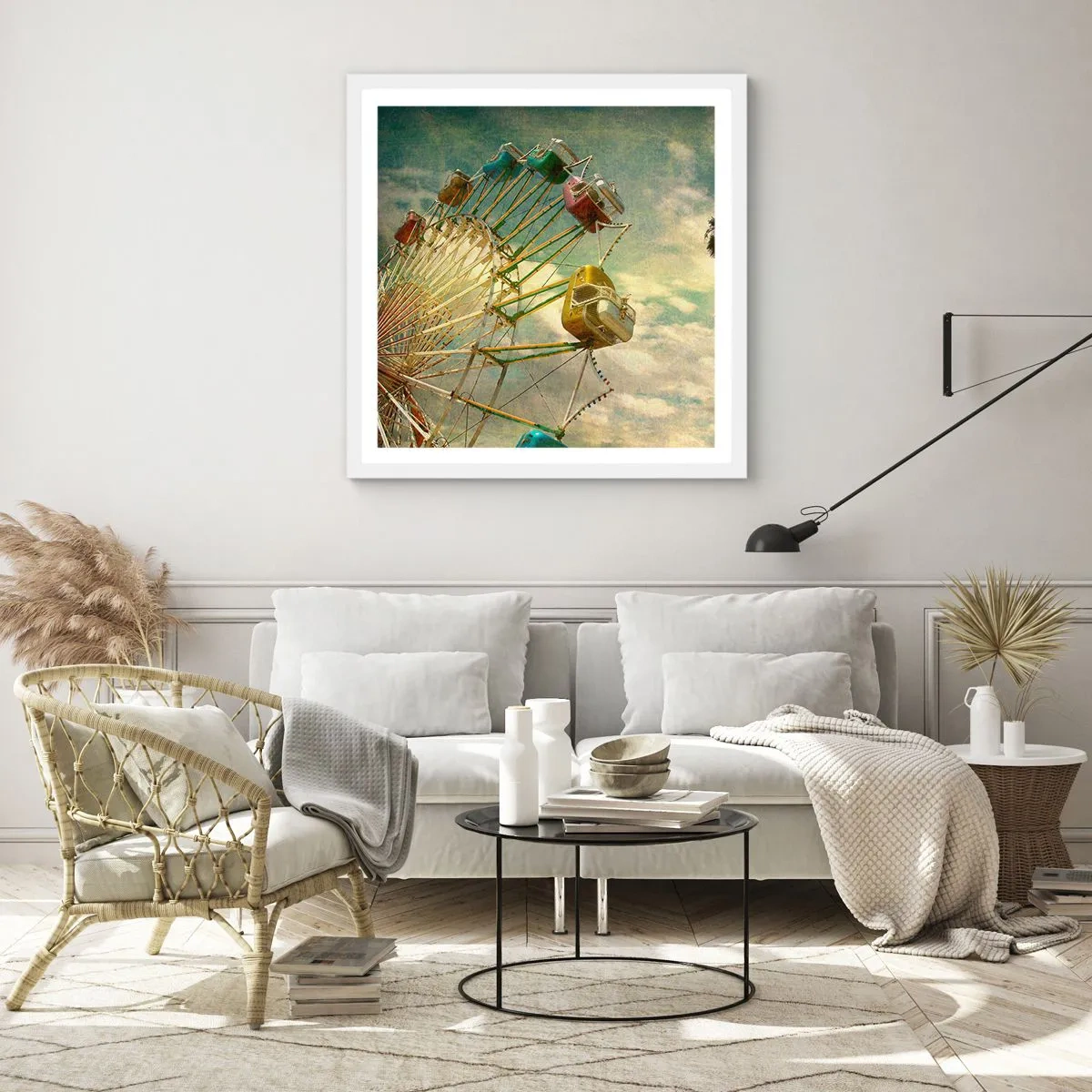 Poster în ramă albă - Hai la distracție… - 60x60 cm